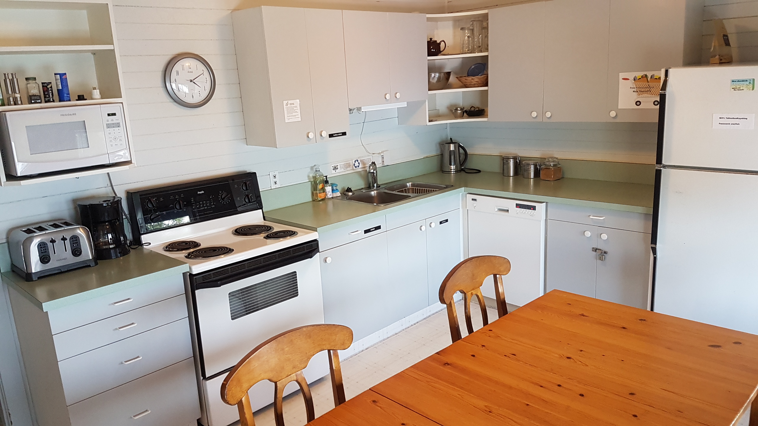 shared kitchen and living room